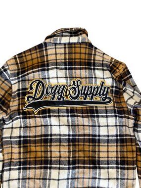 Dogg Supply Brown Plaid Long Sleeve Button Up Shirt Men's Size XS Pre-Owned